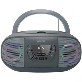 Radio CD Fonestar BOOM-GO-G 4W RMS Bluetooth USB MP3 AUX Portátil Gris