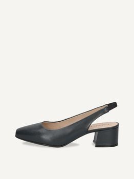 CAPRICE sling pumps, blue, made of Leather with Trapeze heel, Size 42