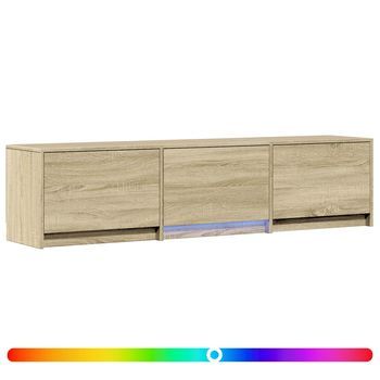 Mueble De Tv Con Led 165 X 34 X 40 Cm Roble Sonoma Vidaxl