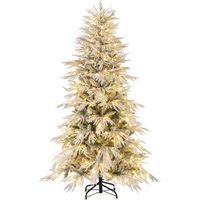 arbol de navidad nevado 180cm costway arbol de navidad con luces incorporadas 594 puntas de pvc y pe