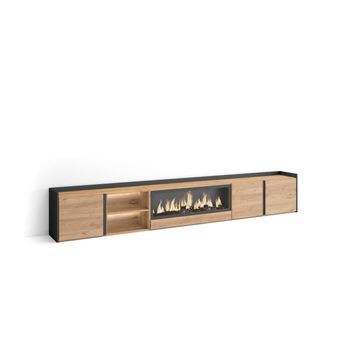 Mueble Tv Arriate-02 Con Chimenea Y Almacenaje Práctico