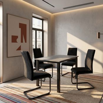 Mesa de comedor en efecto hormigón 6 personas l120