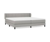 cama box spring con colchon tela gris claro 200x200 cm bloques con cuadros