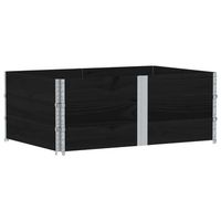collares de palets 3 uds madera maciza de pino negro 150x100 cm vidaxl