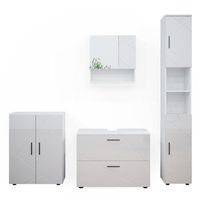 conjunto de muebles de bano irma 4 piezas con cajonera y mueble alto vicco