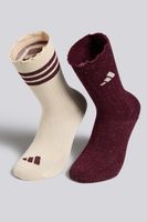 calcetines largos adidas glow - crudo - pack 2 talla 33-35