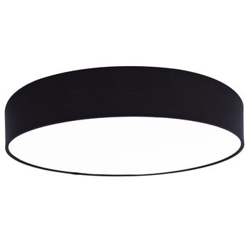 Plafón de techo led redondo con pantalla textil en color negro