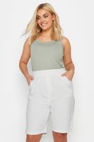 yours pantalones cortos blancos de algodon fresco mujer curvy y tallas grandes yours