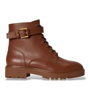 lauren ralph lauren para mujer 802p12046002 botines allyson de piel con trabilla marron 37 beige 1 a 3cm ninguno casual