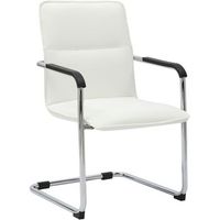 silla voladiza seattle de piel sintetica simil cuero blanco 59x57x92 cm clp