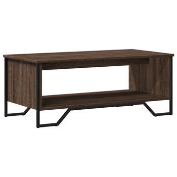 Mesa De Centro Madera De Ingeniería Roble Marrón 100x51x40 Cm Vidaxl