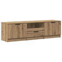 mueble tv - mesa de tv madera de ingenieria roble artisan 140x35x40 cm