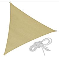 toldo vela de sombreo color beige  tierra triangular en diferentes medidas nortene fabricado en polietileno con cuerdas de amarre