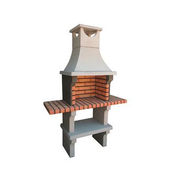 Bbq X-art - Barbacoa Con 2 Baldas, Construido Con Ladrillo Y Cemento Refractario - 123x50x193cm