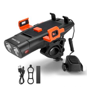 WEST BIKING 5 EN 1 500 Lm Brillo Luz de Bicicleta 3000mAh Batería Impermeable 4 Modos de Luz Banco de Energía Soporte pa