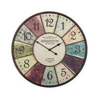 reloj de pared multicolor de hierro envejecido diseno vintage estacion de tren redondo 59 cm boswil