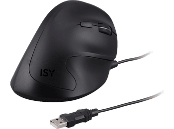 Ratón - ISY IEM-2000, Ergonómico, 5 botones, Con cable, Sensor óptico, Hasta 3200 dpi, Negro