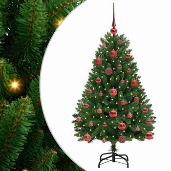 Árbol De Navidad Artificial Verde 120 Cm Pvc Y Metal