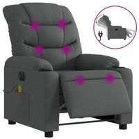 sillon reclinable de masaje electrico tela gris oscuro
