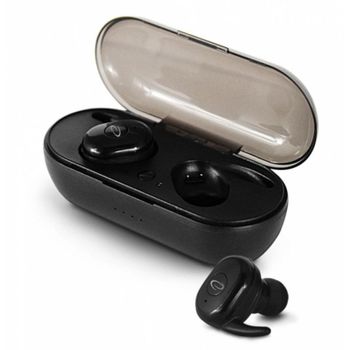 Auriculares Esperanza TWS CARDERA inalámbricos Bluetooth para llamadas y música con retroiluminación roja negros
