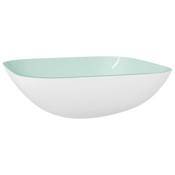 Lavabo De Vidrio Blanco 42x42x14 Cm Vidaxl