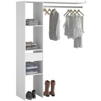 vestidor abierto modular custom melamina  modulo c color blanco doble montaje 138x180cm dormitorio