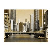 papel pintado 3d - chicagos bridge vintage effect 300x231 cm
