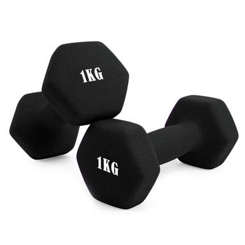 Life Basics  Par de Mancuernas Hexagonales, Pesas de Neopreno Antideslizantes, Hierro Macizo, 0.5 kg a 6 kg, Diseño Hexagonal Anti-Rodadura | Agarre Ergonómico | Mancuernas para Fitness, Musculación y
