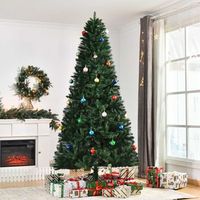 arbol de navidad artificial de acero pvc homcom o120x240 cm-verde