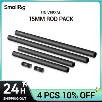 SmallRig-varillas de aleación de aluminio negras, combinación de 15mm con rosca M12 para accesorios universales para cámara DSLR (6 uds) 1659