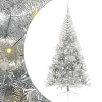 arbol de navidad artificial preiluminado plateado 240 cm pet vidaxl