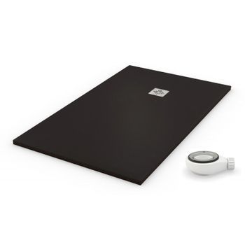 Plato De Ducha Natural Negro - 110x170cm - Resina Con Cargas Minerales