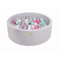 meowbaby piscina de bolas round seca para ninos gris claro  transparentegrisblancorosa claromenta 200 pcs 90x30cm