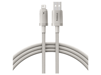 Cable USB a Lightning - Baseus Titanium Alloy, Carga ultrarrápida, Alta resistencia, Lightning, 100 cm, 2.4A, Dorado Galaxy
