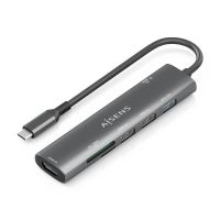 dock usb-c aisens asuc-7p025-gr 7 en 1 hdmiusb30pd100wlector sdmicrosd gris 15cm