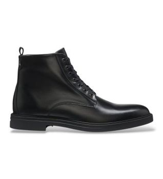 BOSS para hombre. 50573364 Botines de Piel Calev negro (45), Plano, Cordones, Casual