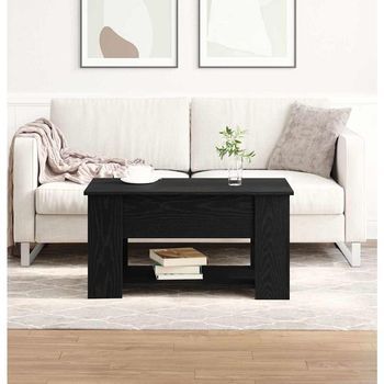 Vidaxl Mesa De Café Roble Negro 79 X 49 X 41 Cm Madera De Ingeniería