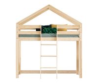 cama cabana de media altura 90x200 con somier jeanne madera