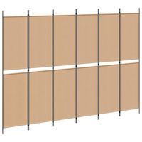 divisor de habitacion de 6 paneles beige 300 x 220 cm tela vidaxl