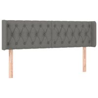 cabecero accesorio para dormir mueble de dormitorio con borde lateral 147 x 16 x 7888 cm tela gris oscuro tdl0205013