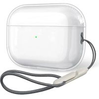 funda transparente de tpu suave para auriculares airpods 4 3 2 1 pro pro2 pro 3 a prueba de golpes con correa de cordon para airpods 4 funda de carga