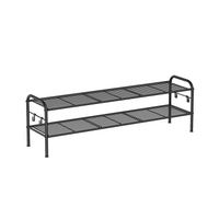 zapatero estante metalico para zapatos con ganchos laterales 2 niveles 28 x 114 x 35 cm
