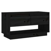 mueble de tv de madera maciza de pino negro 74x34x40 cm vidaxl