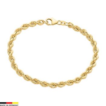 Pulsera de cordón oro de 8 quilates con un grosor de 4,4 mm