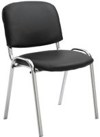 silla con patas de metal y asiento en simil cuero negro