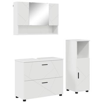 Juego De Muebles De Baño 3 Uds. Brillante 76,5 X 35 X 64 Cm Vidaxl