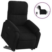 sillon electrico reclinable elevable tela microfibra negro vidaxl