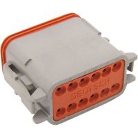 carcasa de conector de cable electrico deutsch 12 pines macho gris