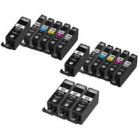 compatible multipack canon pixma mg6250 printer ink cartridges 15 pack -4540b004
