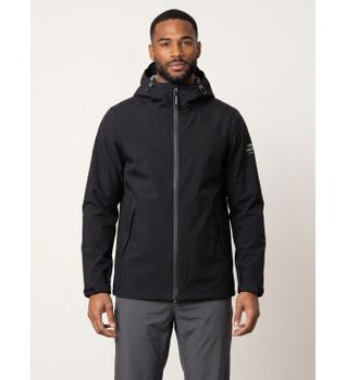 ECOALF para hombre. MCMGAJKDILUV0434W26-319 Chaqueta Diluvio negro (S), Casual, Poliéster Reciclado